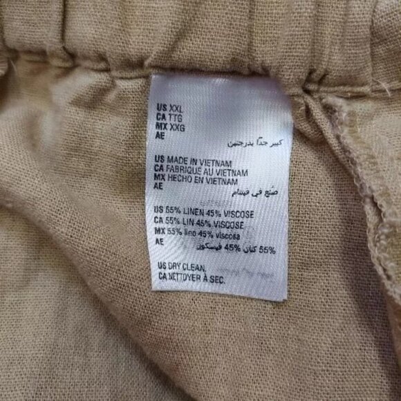 Bar III Women's High Rise Linen Tie-Waist Shorts Tan Brown Barley Field Size XXL - Picture 9 of 9